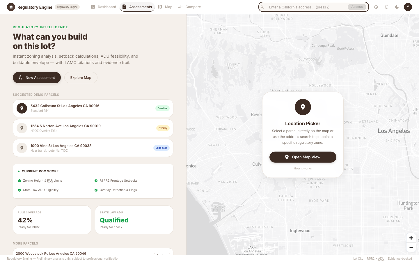 Regulatory Engine live demo preview